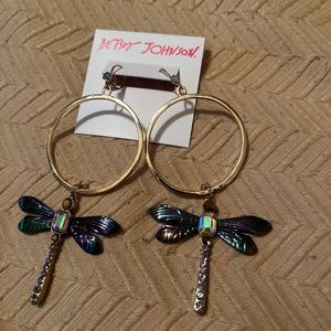 Betsey Johnson Buggin Out Dragonfly Drop Earring Multicolor